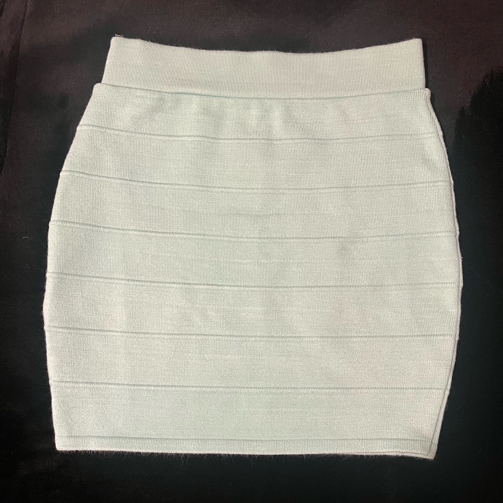 Mint green mini skirt